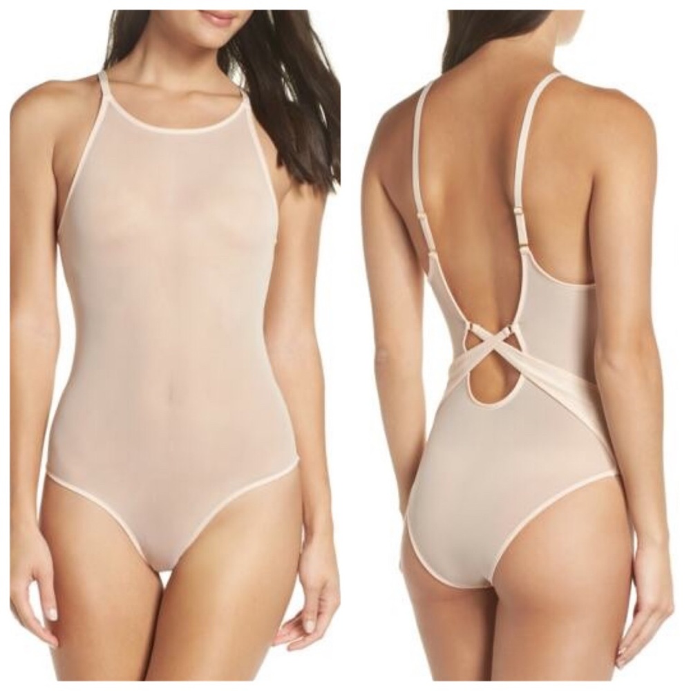 Pale Pink Mesh Bodysuit